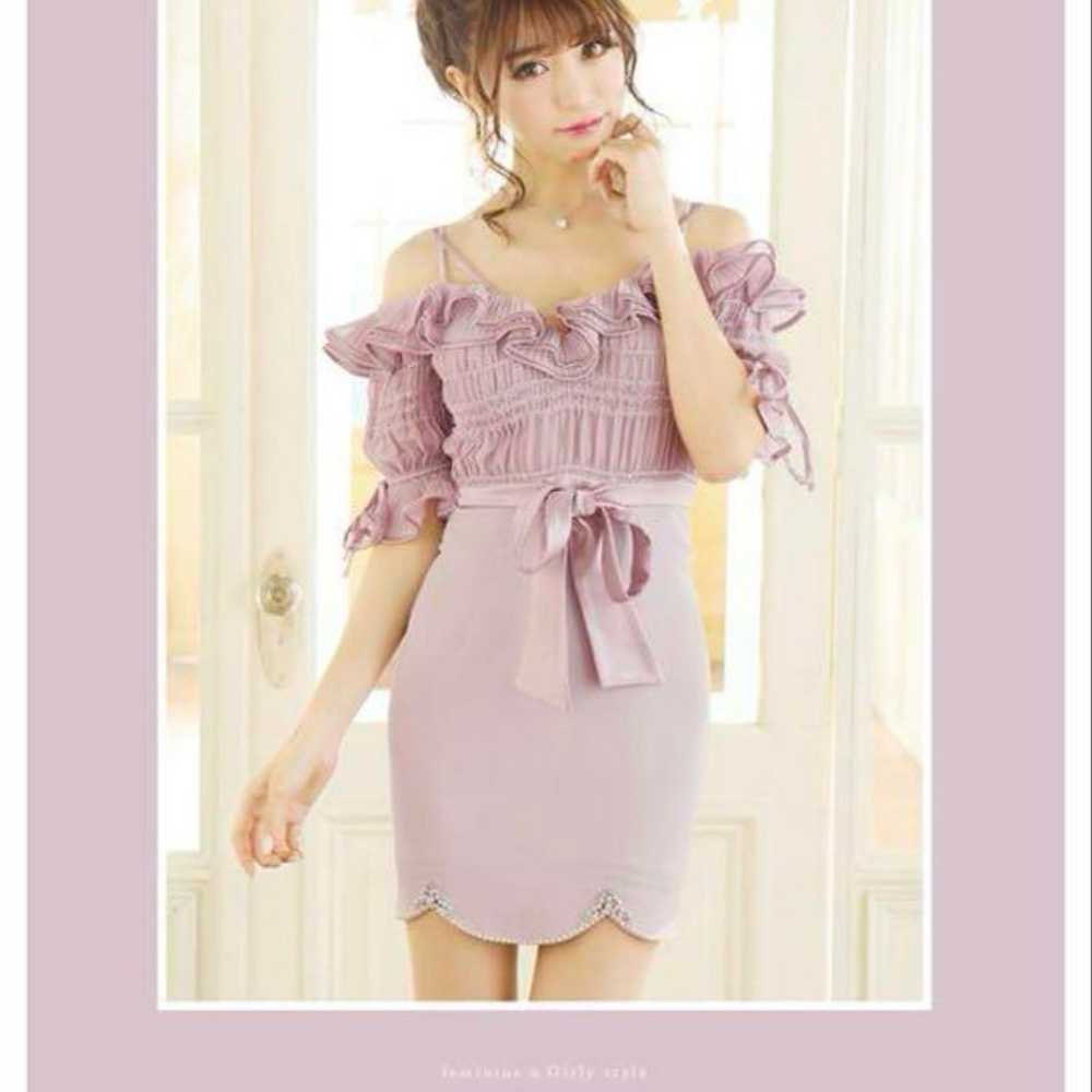 Robe de Fleurs Off-shoulder Frill Ribbon Dress - image 5