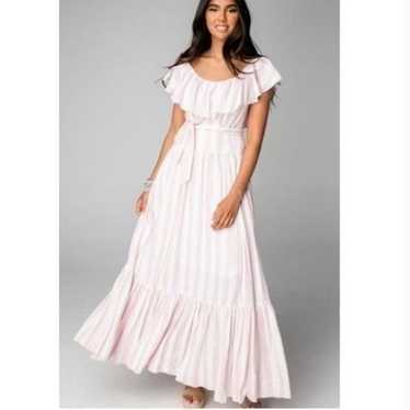 Buddy Love Heather Striped Ruffle Maxi Dress