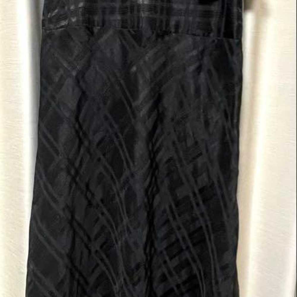 Gray frill top black long dress - image 4