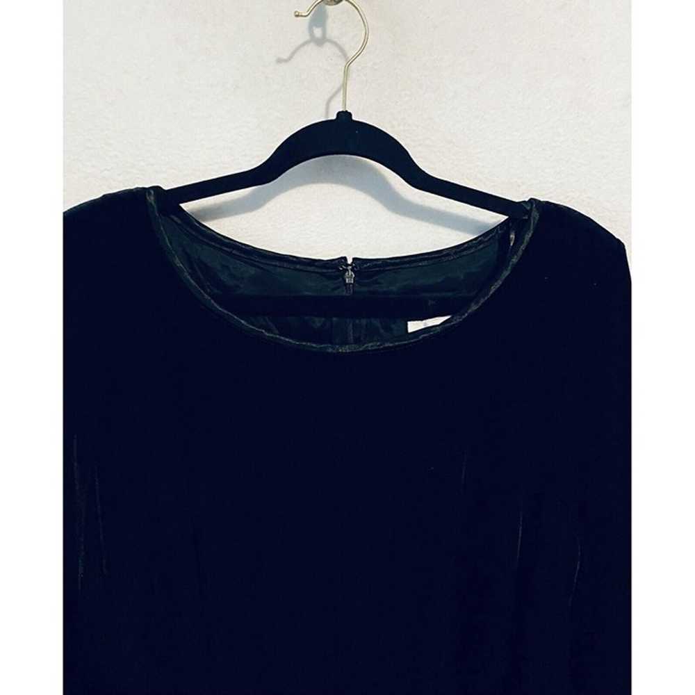 After Dark Dress Womens 14 Black Velvet Chiffon R… - image 2