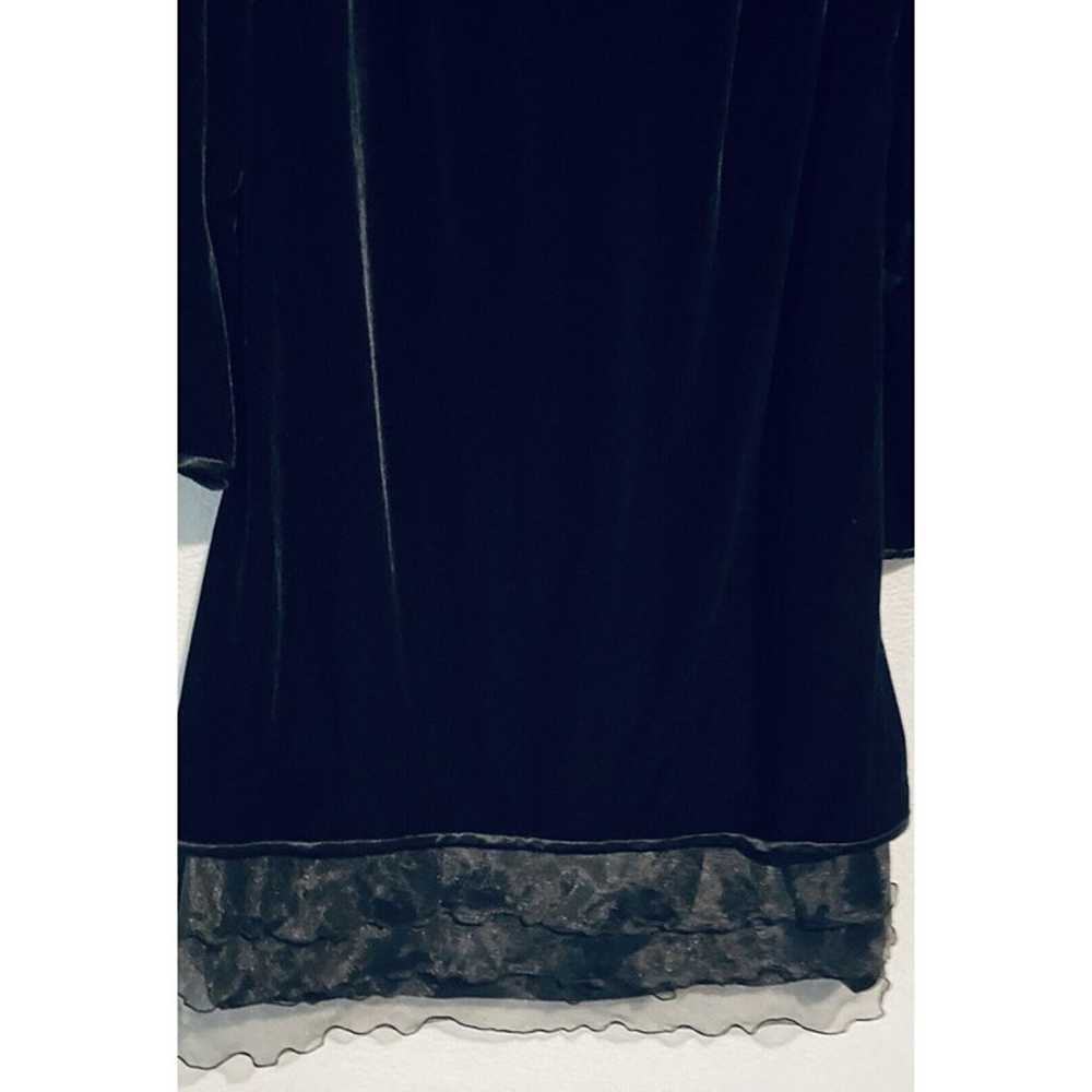 After Dark Dress Womens 14 Black Velvet Chiffon R… - image 3