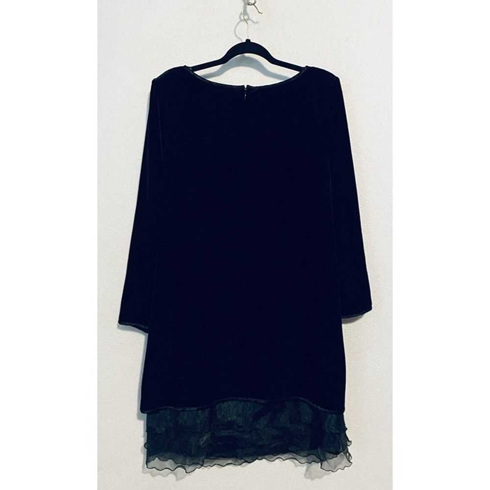 After Dark Dress Womens 14 Black Velvet Chiffon R… - image 4