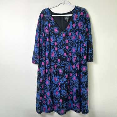 Adrianna Papell Embroidered Lace Dress Size 16 W … - image 1