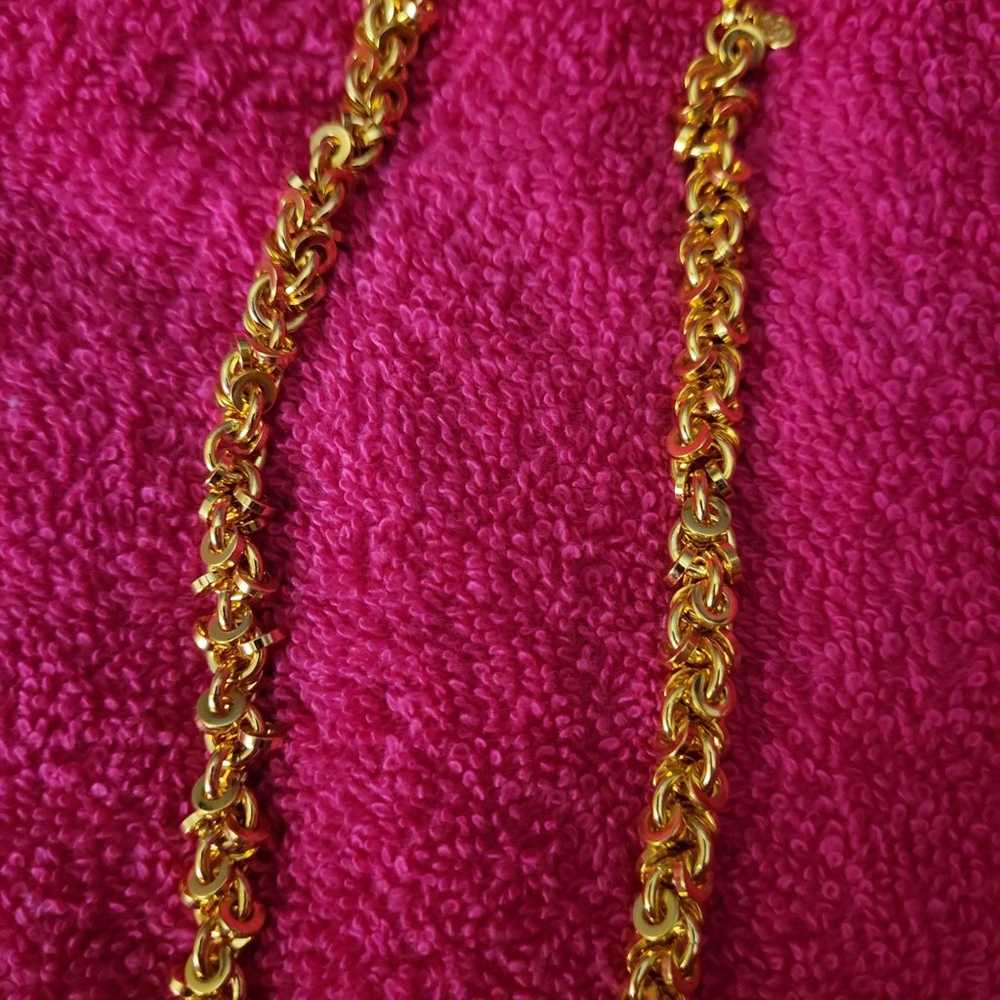 1990s Premier Design Jewelry Byzantine Gold Color… - image 3