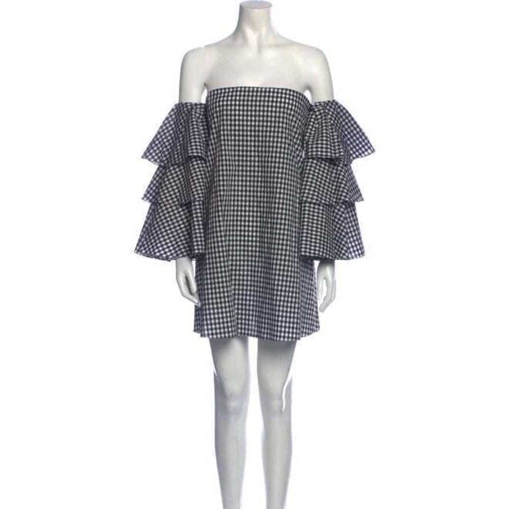 Caroline Constas Size Small Black White Gingham O… - image 11