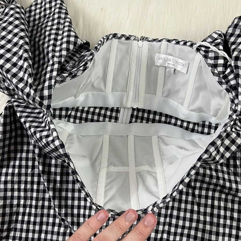 Caroline Constas Size Small Black White Gingham O… - image 5