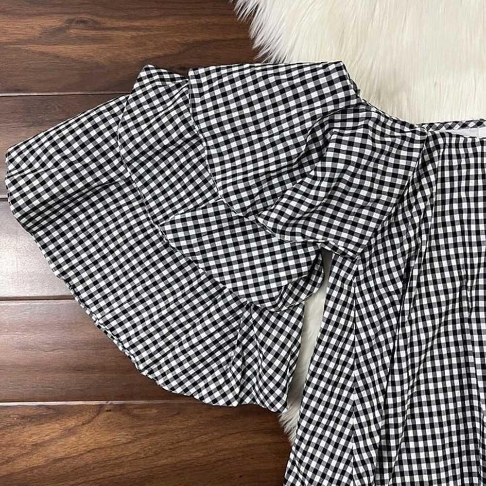 Caroline Constas Size Small Black White Gingham O… - image 8