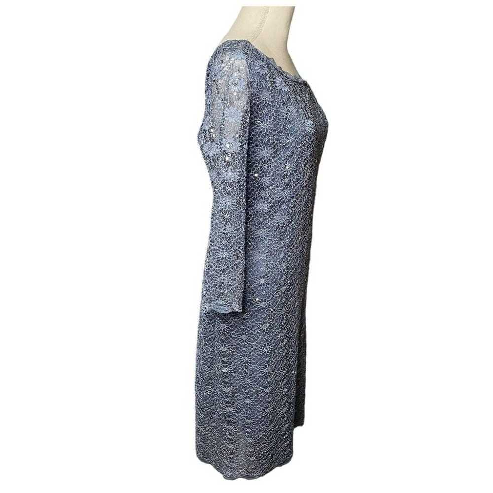 VTG ONYX Nite Women's Nite Blue  Glitter Floral L… - image 4