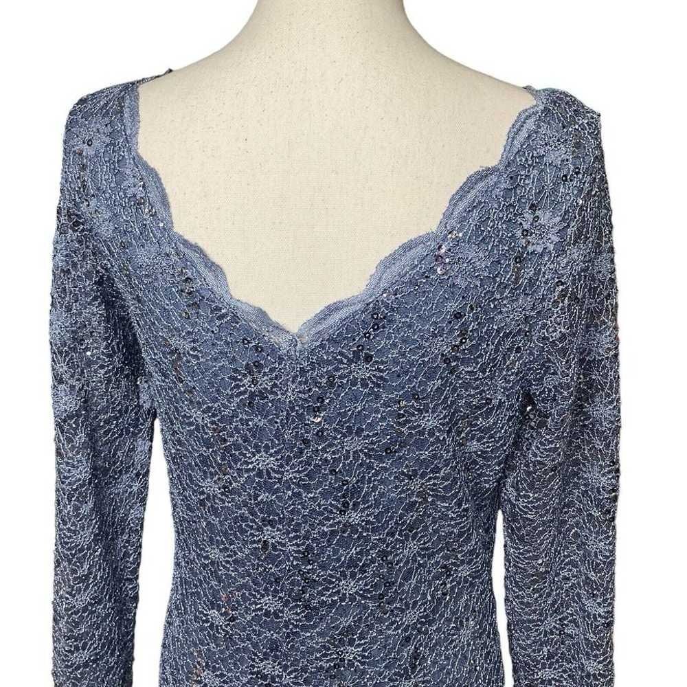 VTG ONYX Nite Women's Nite Blue  Glitter Floral L… - image 7