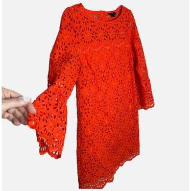 J. Crew Bell Sleeve Eyelet Dress - ORANGE