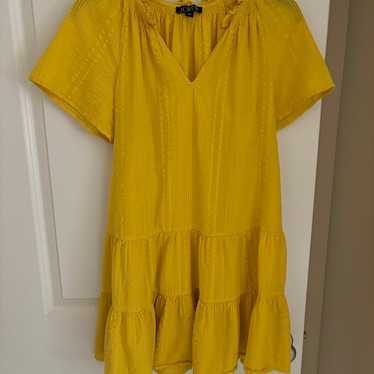 J.Crew Ruffle Trim Tiered Dress in Yellow Cotton … - image 1