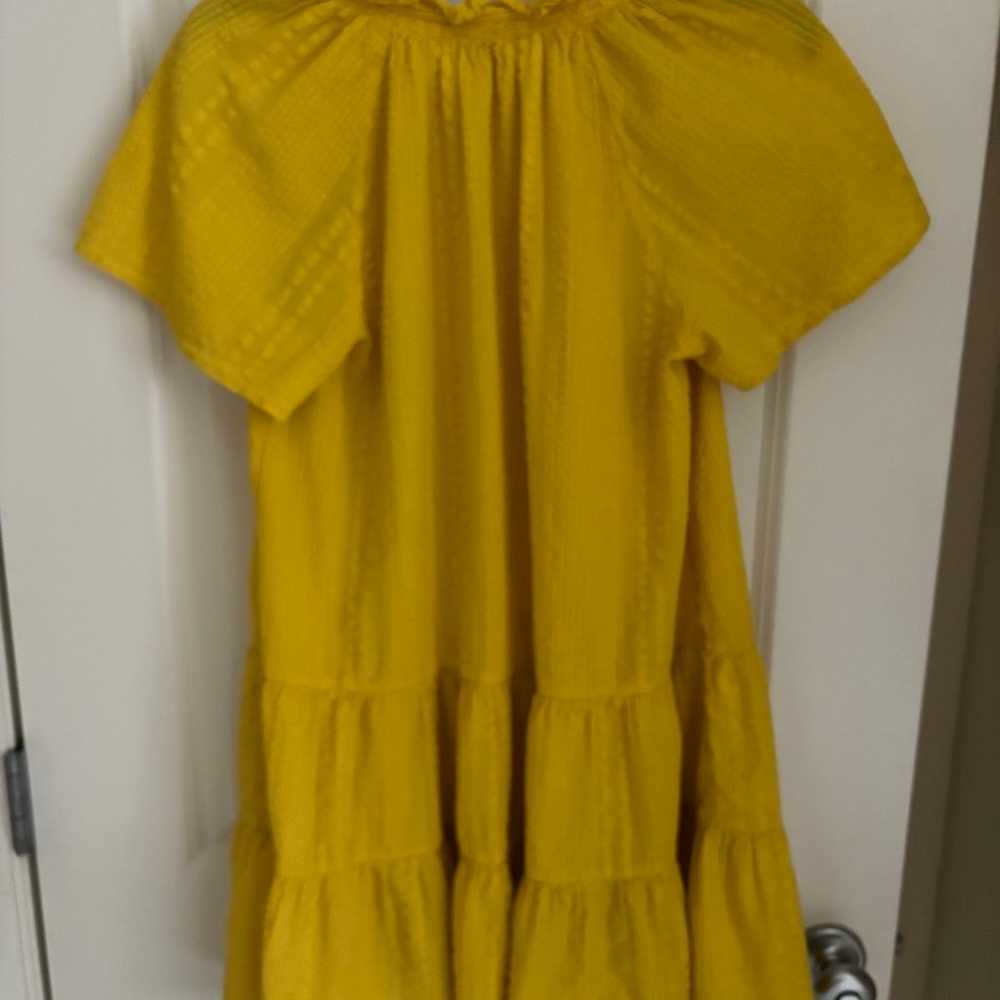 J.Crew Ruffle Trim Tiered Dress in Yellow Cotton … - image 3