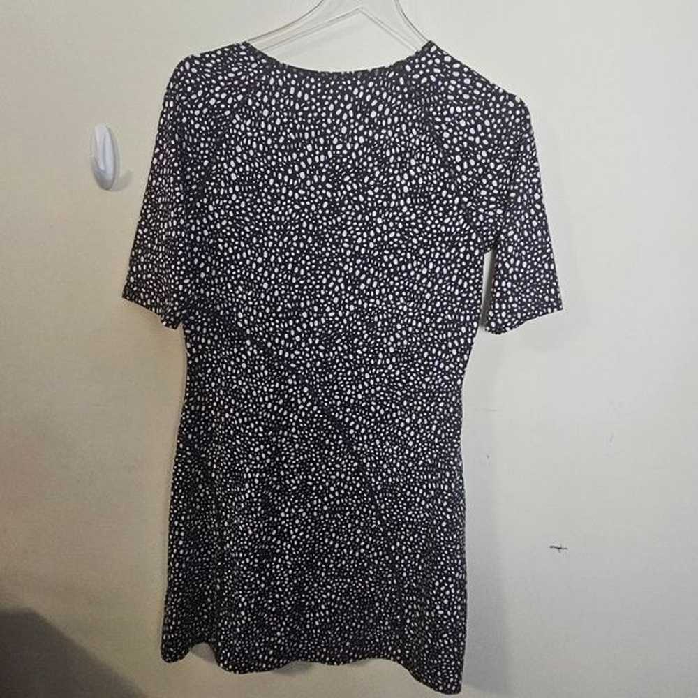 Title Nine Dress Women M Black White Speckled Dot… - image 3