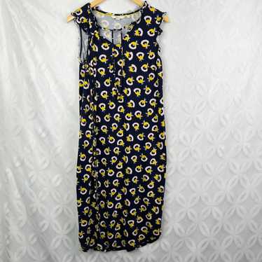 Boden Lois Jersey Dress In Navy Yellow Size 10 Flo