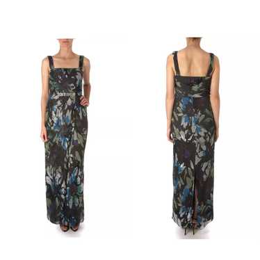 JS Collection Black Green Blue White Floral Maxi … - image 1