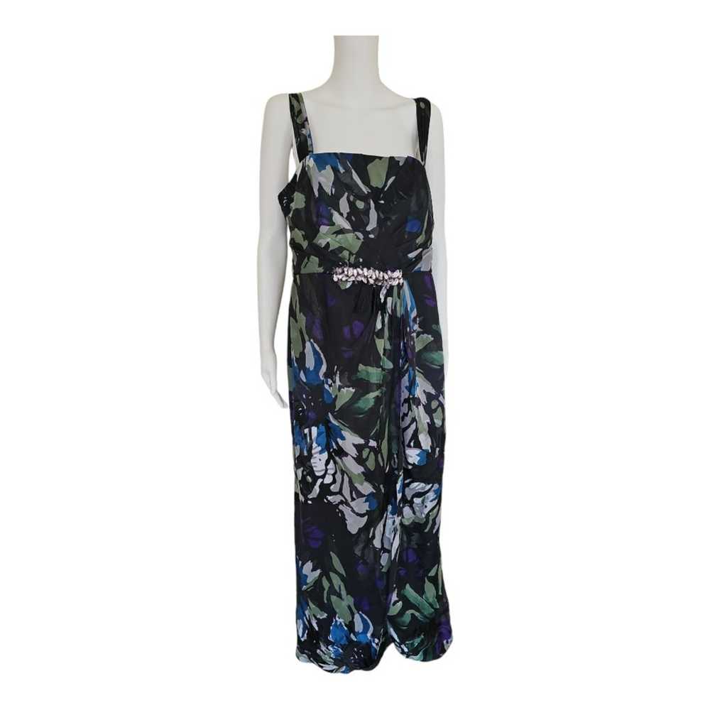 JS Collection Black Green Blue White Floral Maxi … - image 2