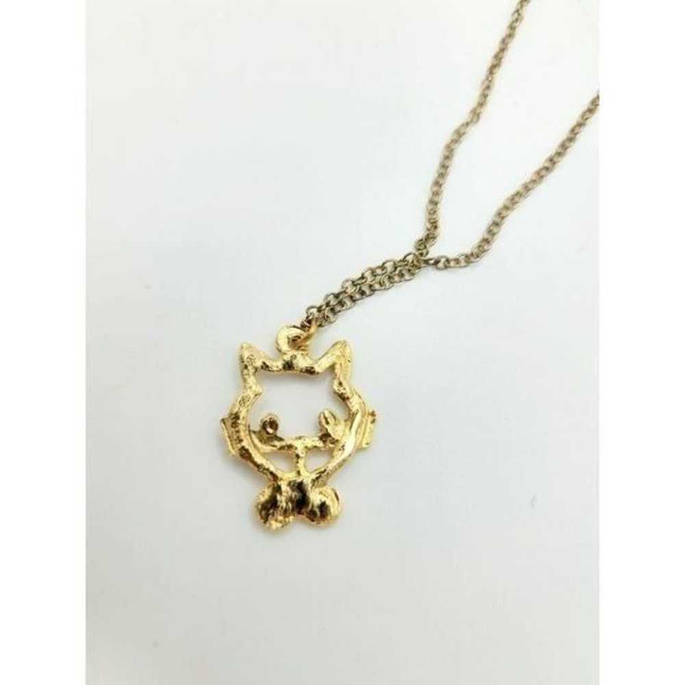 Vintage 18kt Gold cat necklace - image 4