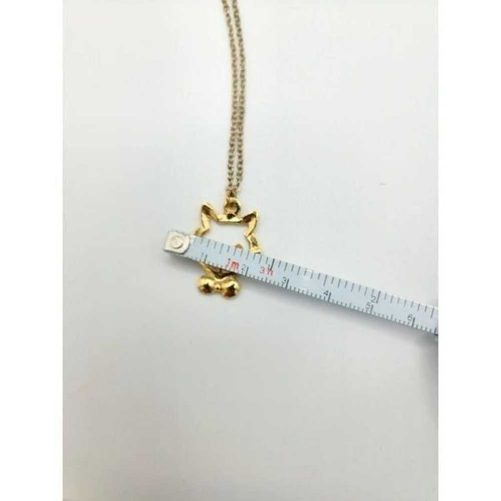 Vintage 18kt Gold cat necklace - image 7