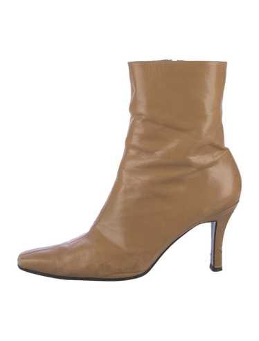 Stuart Weitzman Leather Ankle Boots Neutrals Semi… - image 1