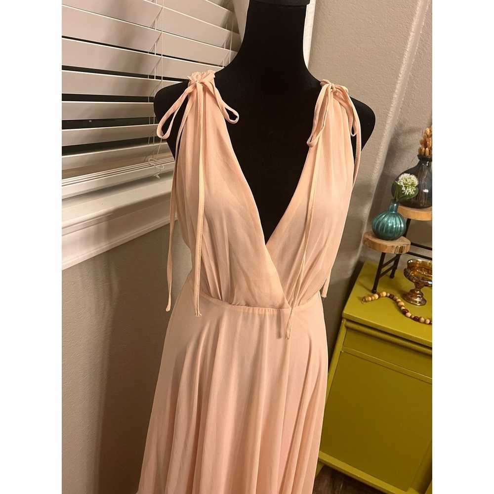 Lulus pale pink halter formal backless floor leng… - image 3