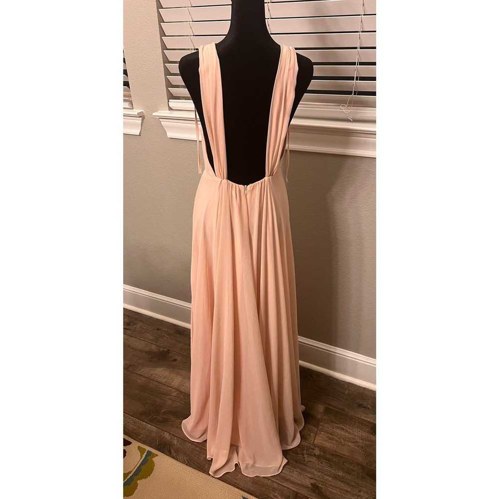 Lulus pale pink halter formal backless floor leng… - image 4