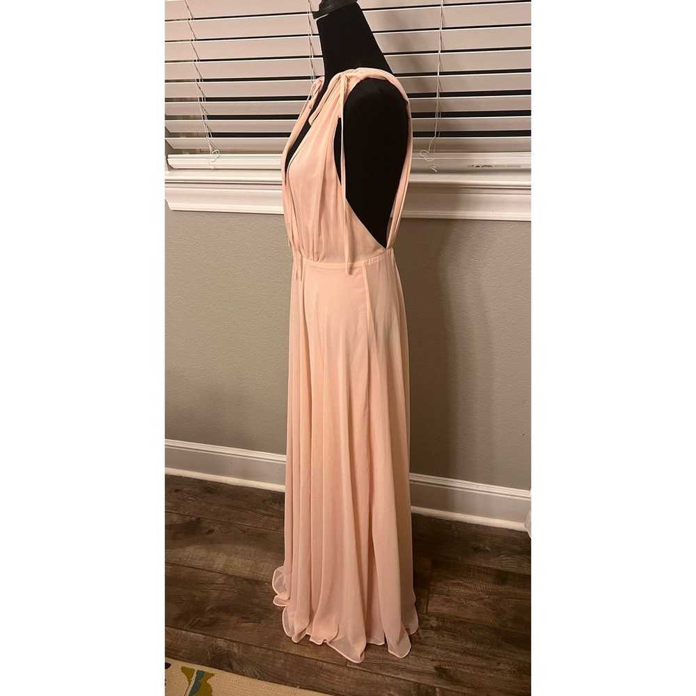 Lulus pale pink halter formal backless floor leng… - image 5