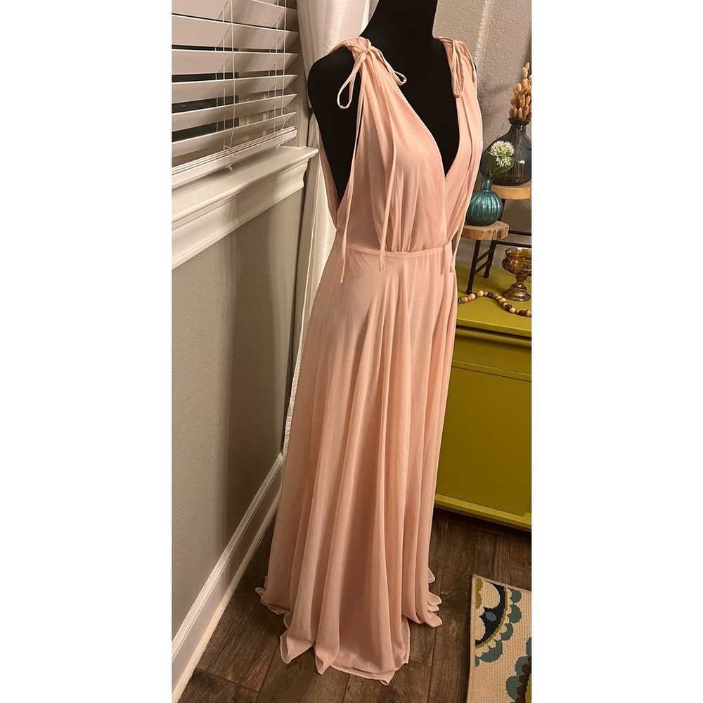 Lulus pale pink halter formal backless floor leng… - image 9