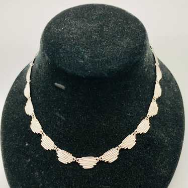 Vintage Diamond Cut Links Sterling Silver Necklace - image 1