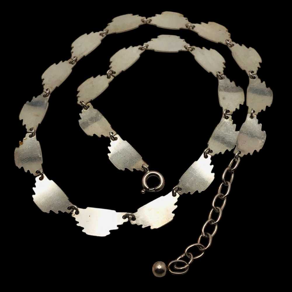 Vintage Diamond Cut Links Sterling Silver Necklace - image 7