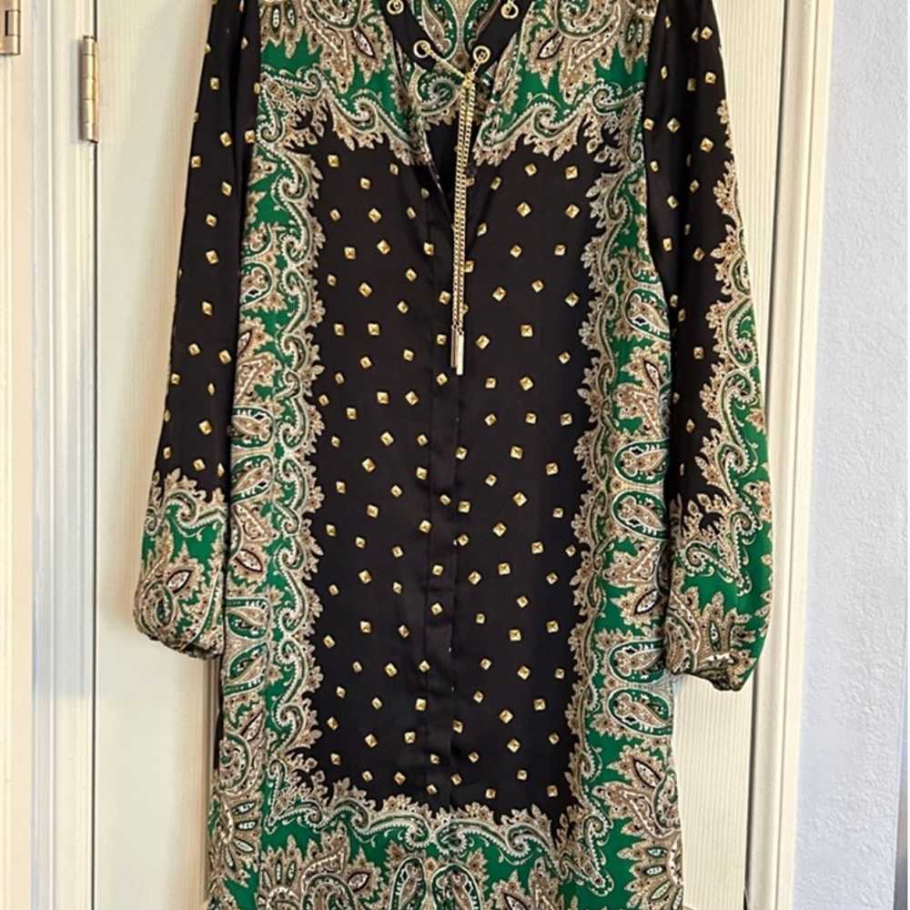 NWOT Michael Kors Shirt Dress, M, Green - image 1