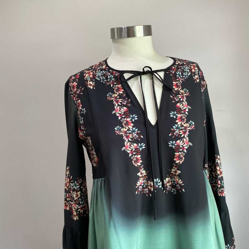 Clover Canyon Boho Floral Long Sleeve Tie Front M… - image 6