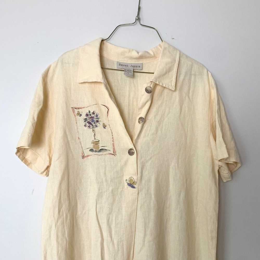 Sweet Jessie pastel yellow lightweight rayon line… - image 3