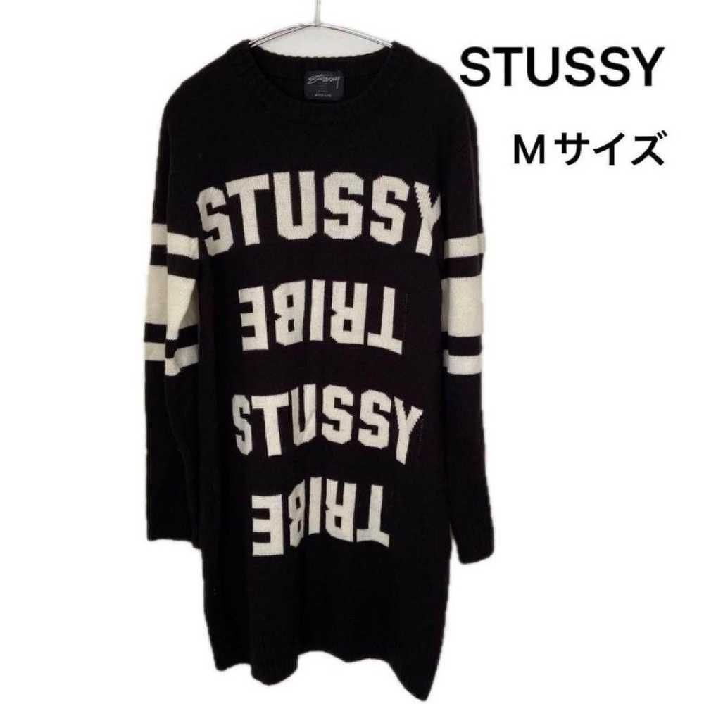 STUSSY Big Logo Knit Sweater Dress M - image 1