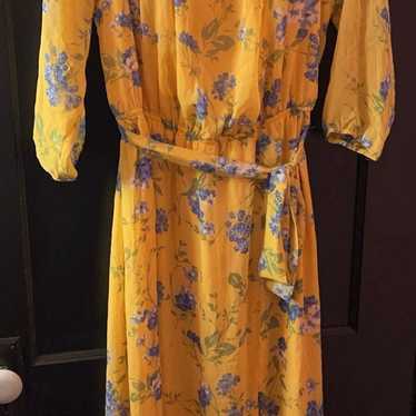 INC Yellow and Blue Floral Maxi Dress