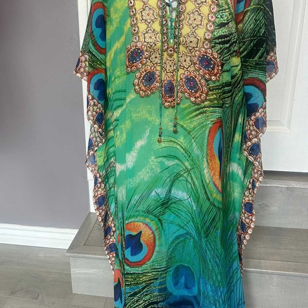 Asa Kaftan's beautiful Peackok print size Large - image 1