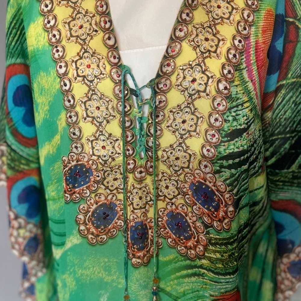 Asa Kaftan's beautiful Peackok print size Large - image 2