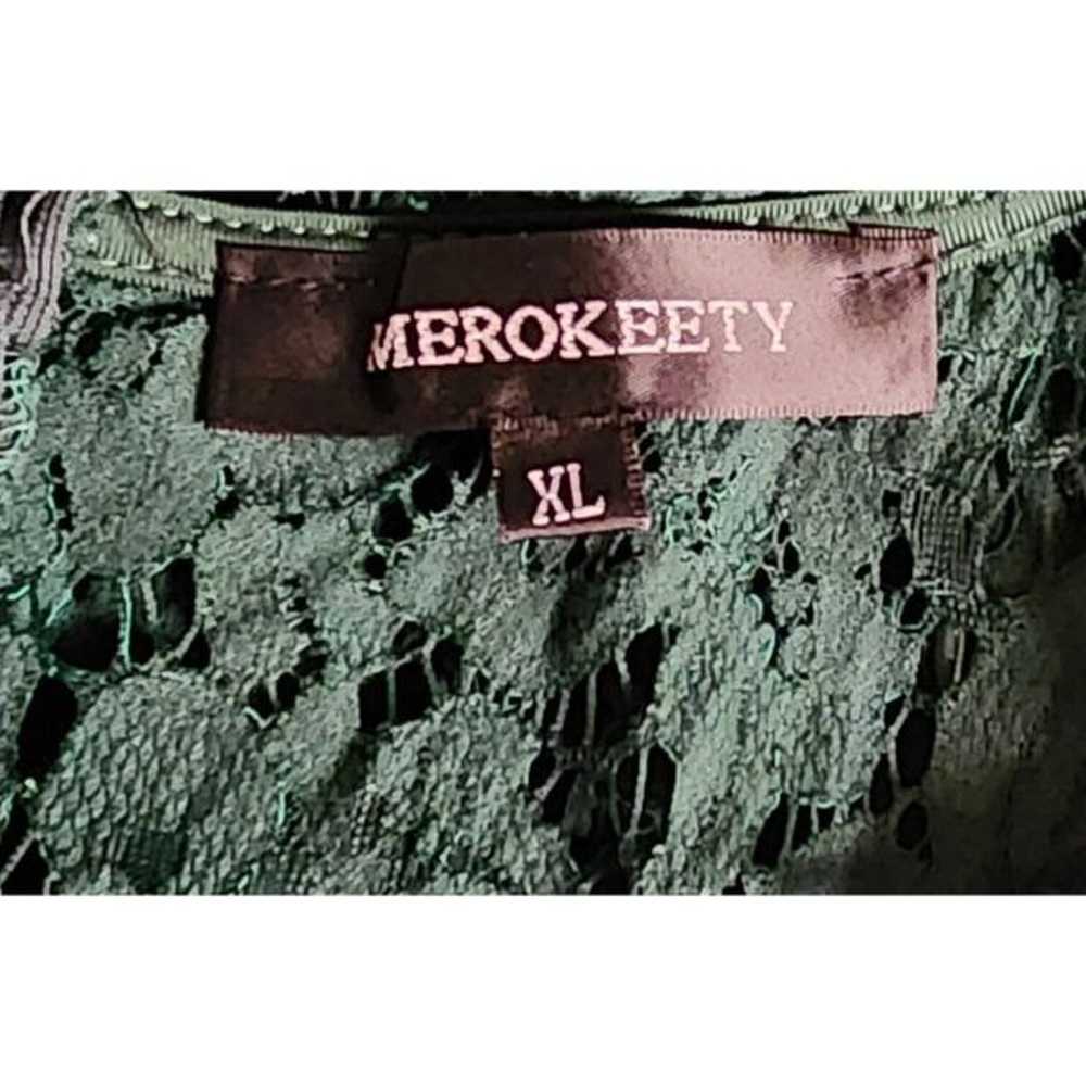 Merokeety Women's XL Retro Floral Lace Slim Eveni… - image 8