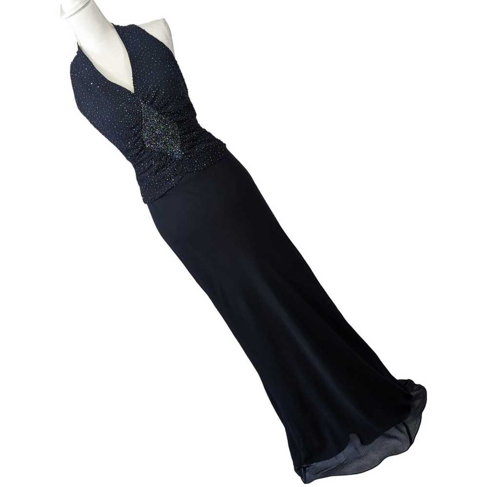 NWOT! JKARA! NAVY BLUE ELABORATELY BEADED, CHIFFO… - image 10