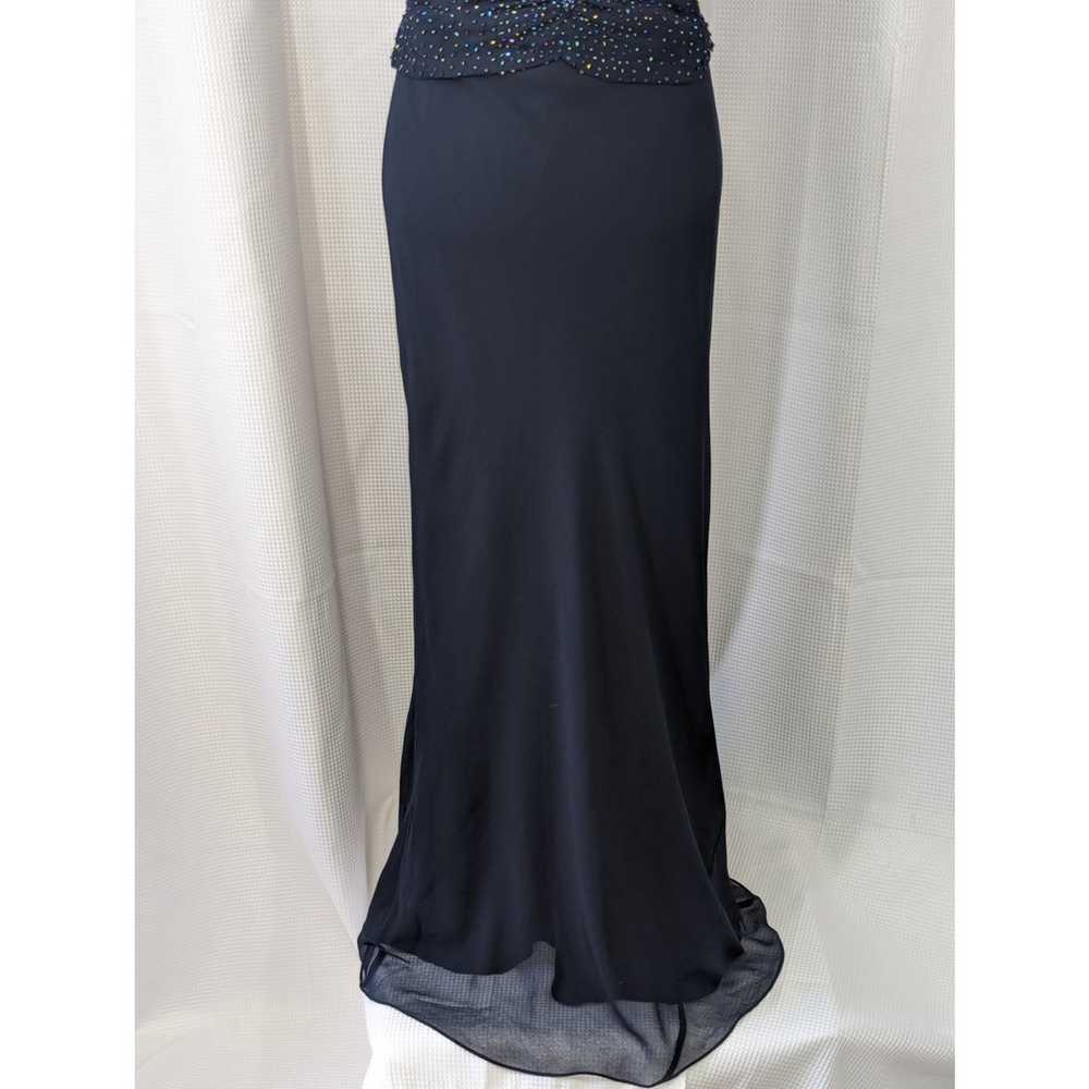 NWOT! JKARA! NAVY BLUE ELABORATELY BEADED, CHIFFO… - image 5