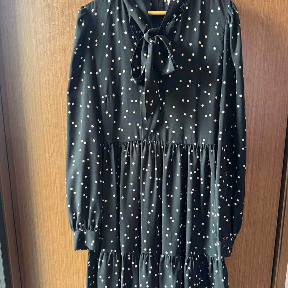 Kate Spade Black Polka Dot Long Sleeve Dress - image 1