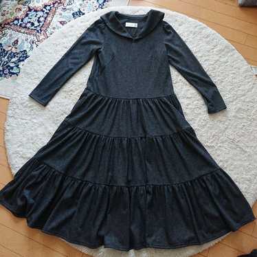 Franchelippe Sailor Collar Gathered Long Dress - image 1