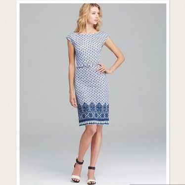 NWOT Tory Burch Blue & White Print Belted Sleevele