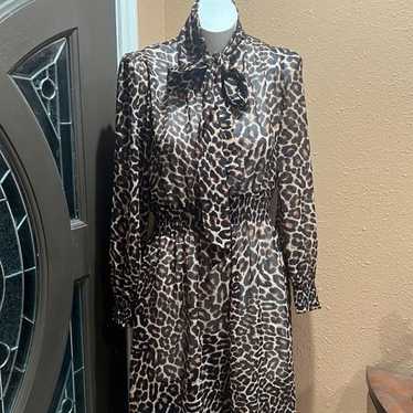 Zara long sleeve cheeta print dress