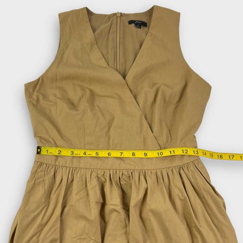 J.Crew Faux Wrap Cotton Poplin Dress In Camel Siz… - image 5