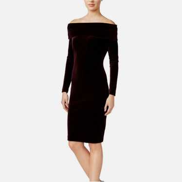 CALVIN KLEIN Off Shoulder Velvet Dress