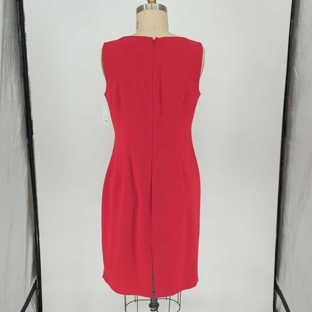 Calvin Klein Pleated Sheath Dress Red 12 Business… - image 2