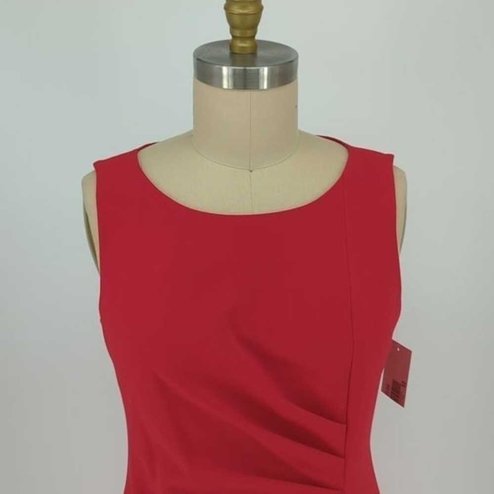 Calvin Klein Pleated Sheath Dress Red 12 Business… - image 3