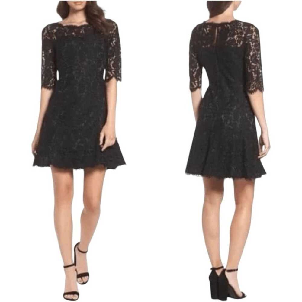 Eliza J Cocktail Dress Fit Flare Black Illusion L… - image 12