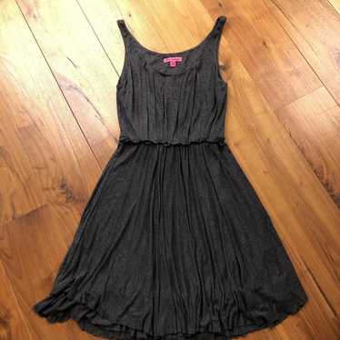 Betsey Johnson Charcoal Sleeveless Frill Hem Dress