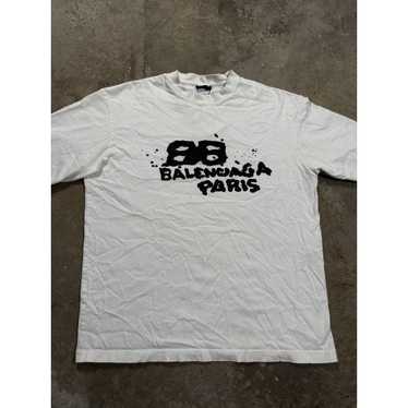 Balenciaga Balenciaga BB Paris Logo Tee White Bla… - image 1